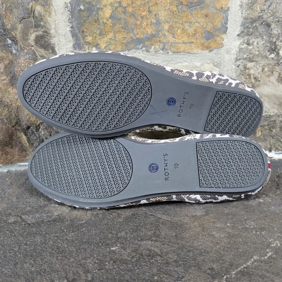 Rothys 10 Mocha Spot Leopard Print Loafers Slip On Shoes - Picture 9 of 10